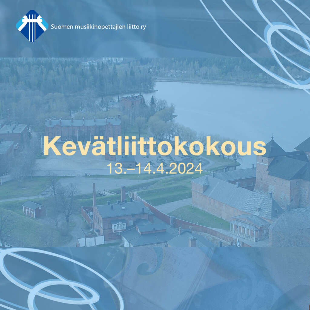 SMOL ry:n logo. Suomen musiikinopettajien liitto ry. Kevätlittokokous 13.-14.2024.